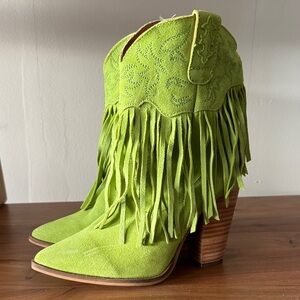 Dingo Green Fringe Western Boots